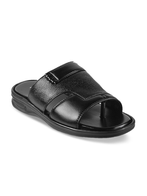 

Metro Men Black Leather Comfort Sandals