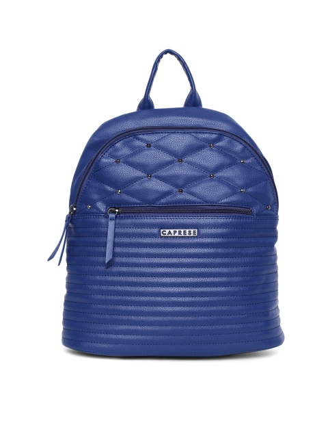 

Caprese Women Blue Textured & Quilted Backpack