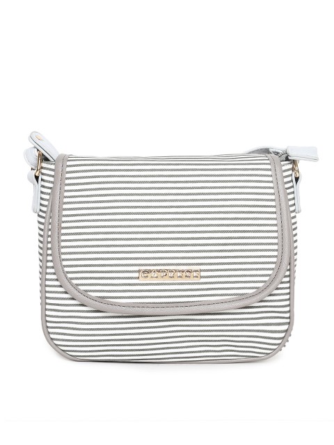 

Caprese White & Grey Striped Sling Bag
