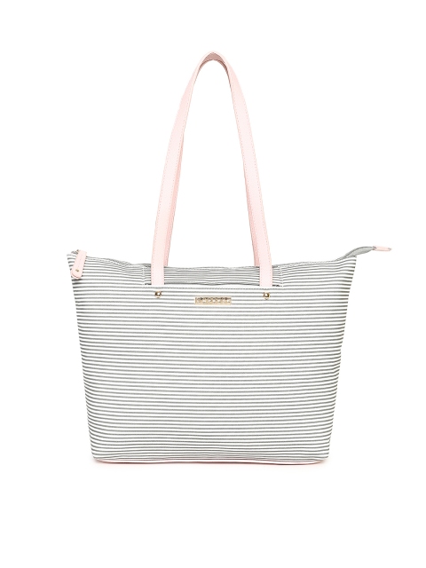 

Caprese Grey & White Striped Tote Bag