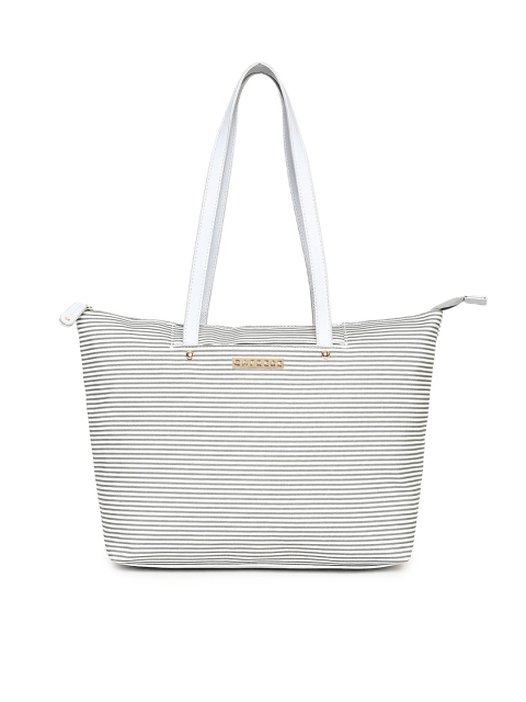 

Caprese White & Grey Striped Shoulder Bag