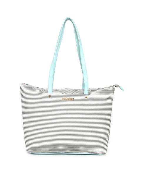 

Caprese White & Grey Striped Shoulder Bag