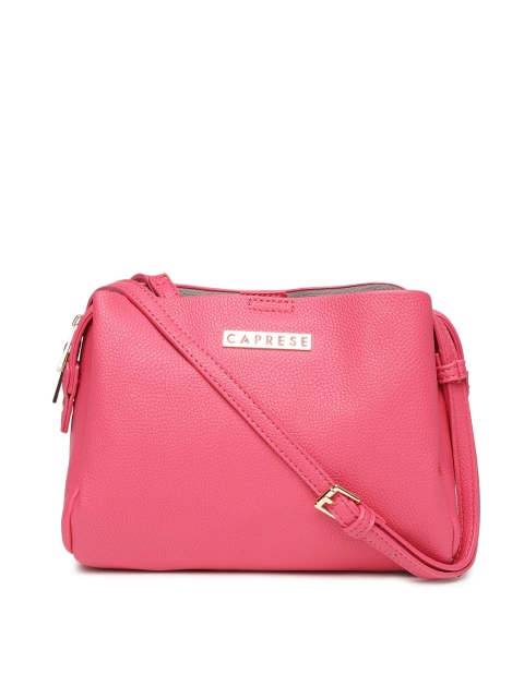 

Caprese Pink Solid Sling Bag