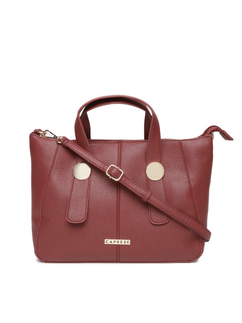 

Caprese Maroon Solid Handheld Bag with Sling Strap