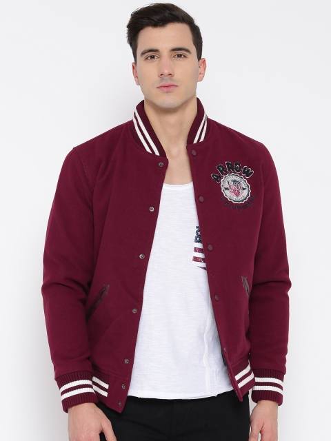 

Arrow Sport Men Burgundy Sports Jacket, Maroon