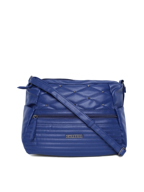 

Caprese Blue Textured Sling Bag