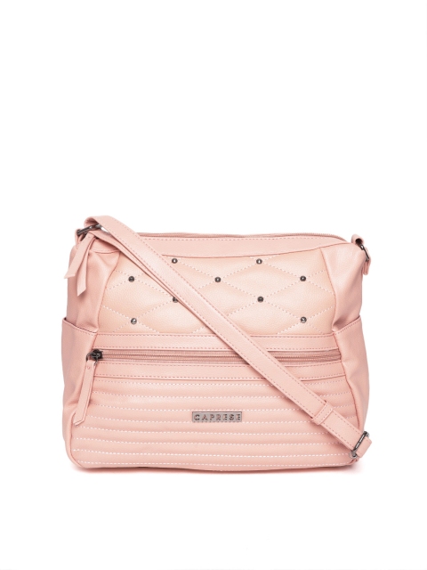 

Caprese Peach-Coloured Quilted Sling Bag