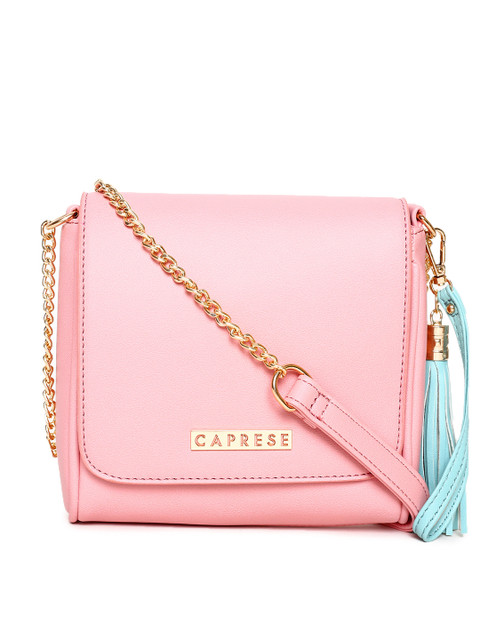 

Caprese Pink Solid Sling Bag