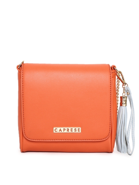 

Caprese Orange Solid Sling Bag