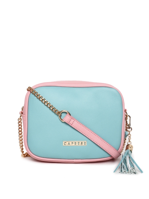 

Caprese Blue & Pink Solid Sling Bag