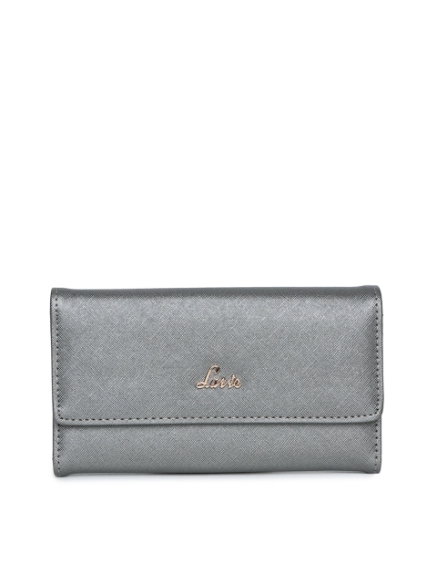 

Lavie Women Silver-Toned Solid Three Fold Wallet