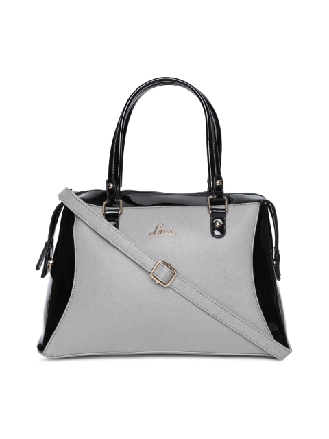 

Lavie Grey & Black Colourblocked Handheld Bag