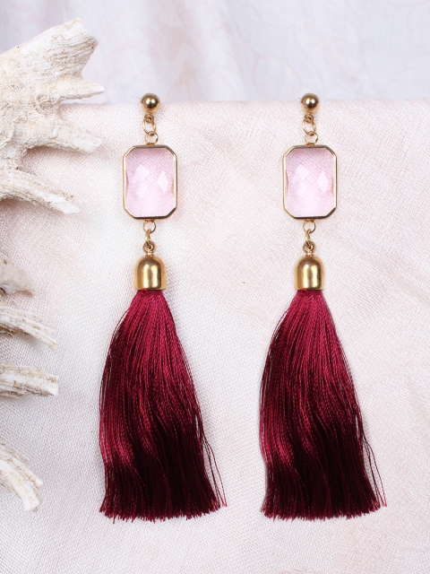 

Ayesha Maroon Contemporary Drop Earrings