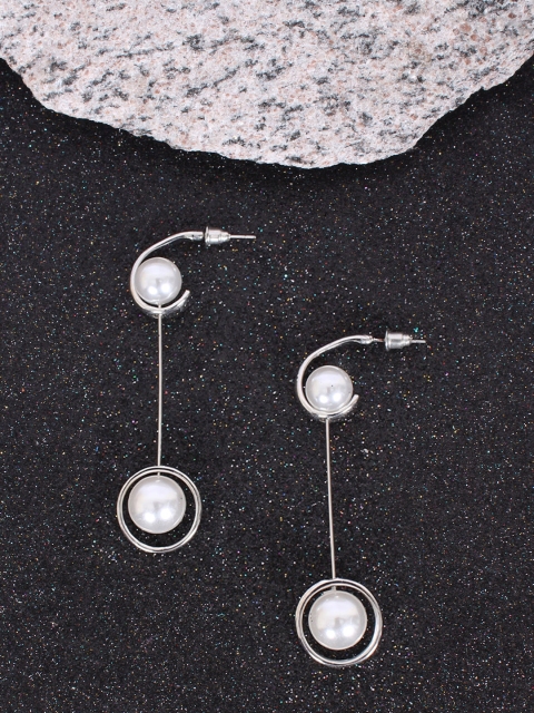 

Ayesha Silver-Toned Contemporary Drop Earrings