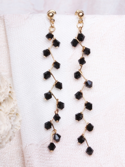 

Ayesha Gold-Toned & Black Contemporary Drop Earrings