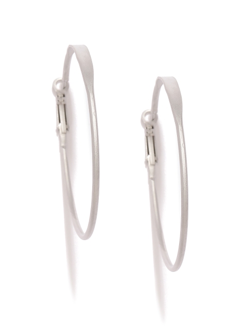 

Ayesha Silver-Toned Circular Hoop Earrings