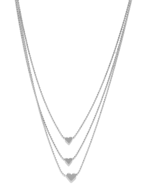 

Ayesha Women Silver-Toned Mini Heart Layered Necklace
