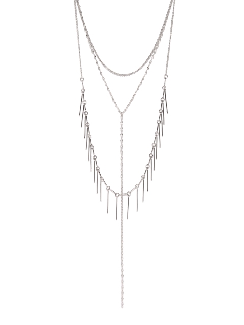 

Ayesha Women Silver-Toned Metal Layered Necklace