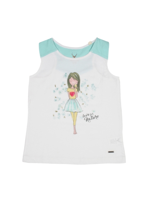 

Allen Solly Junior Girls White Printed Round Neck T-shirt