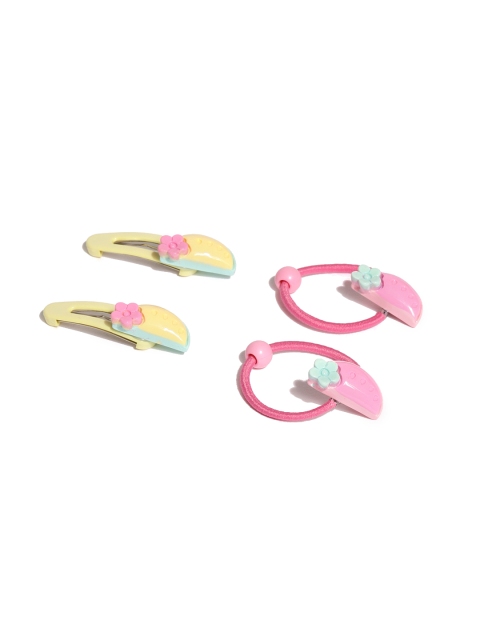 

Toniq Kids Set of 4 Plastic Hair Accessory Set, Pink