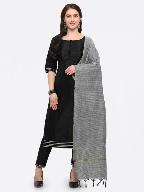 

Inddus Black & Grey Unstitched Dress Material