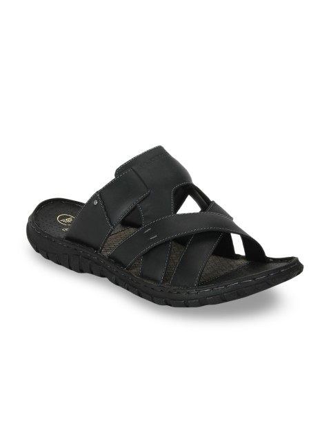 

Red Tape Men Black Comfort Leather Sandals