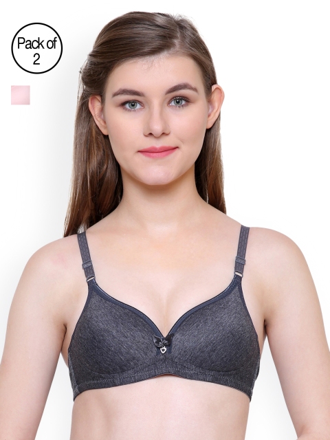 

Friskers Pack Of 2 Push-Up Bra FO-2039-01-10, Grey