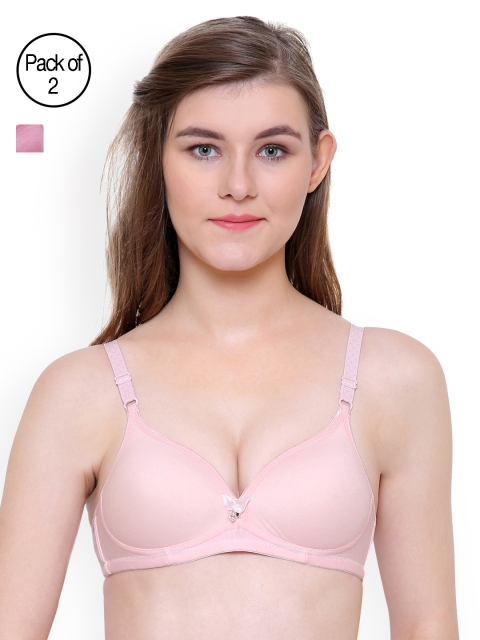 

Friskers Pack of 2 Slim Fit Push Up Bras FO-2039-10-16-38C, Pink