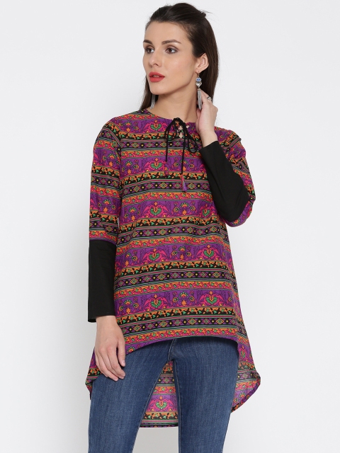 

Jaipur Kurti Women Multicoloured Printed High-Low Top, Multi