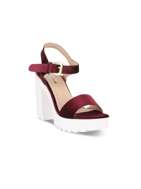 

Bruno Manetti Women Maroon Solid Suede Sandals