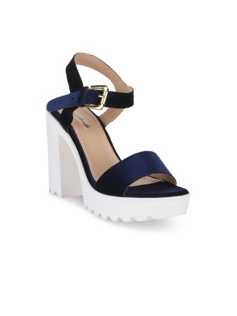 

Bruno Manetti Women Navy Blue Solid Suede Sandals