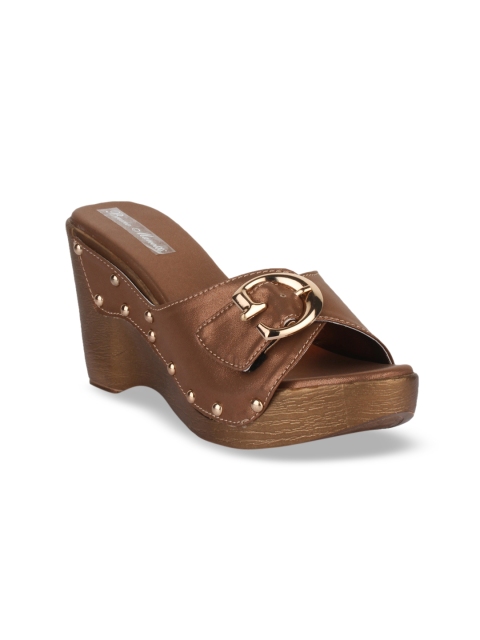 

Bruno Manetti Women Copper-Toned Solid Sandals