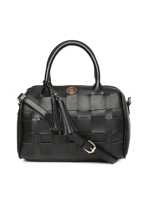 

U.S. Polo Assn. Women Black Self Design Handbag