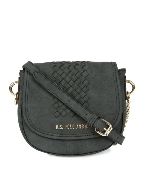 

U.S. Polo Assn. Women Black Self Design Sling Bag
