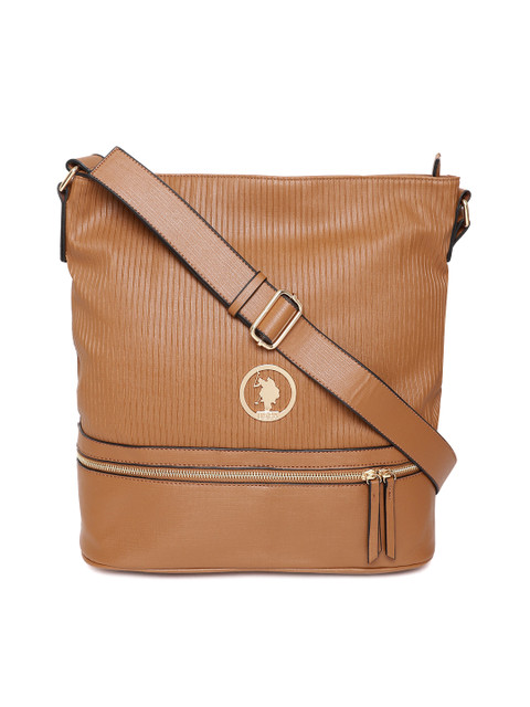 

U.S. Polo Assn. Women Brown Textured Shoulder Bag