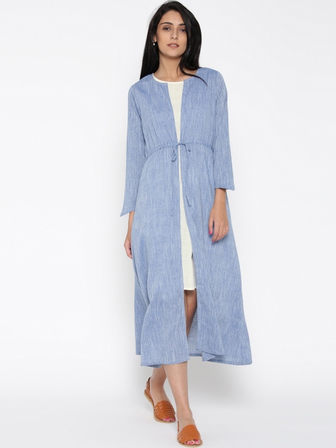 

Jaipur Kurti Women Blue Solid Layered A-Line Dress