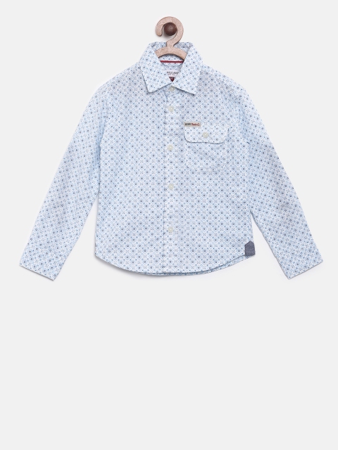 

U.S. Polo Assn. Kids Boys Blue Regular Fit Printed Casual Shirt