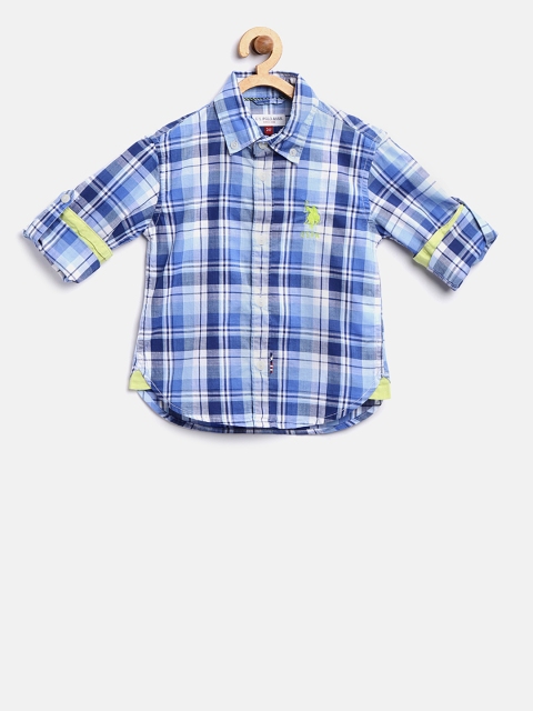 

U.S. Polo Assn. Kids Boys Blue Checked Casual Shirt