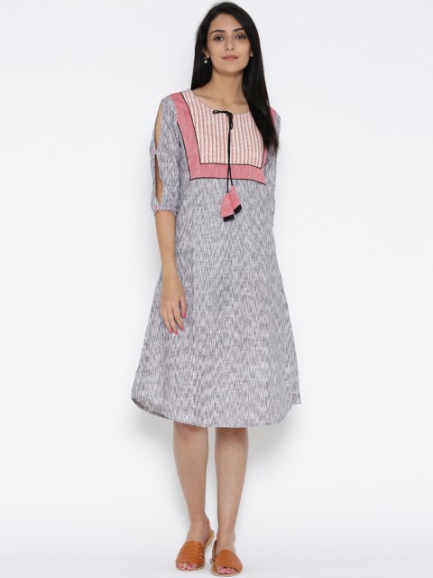 

Jaipur Kurti Women Grey Printed A-Line Dress