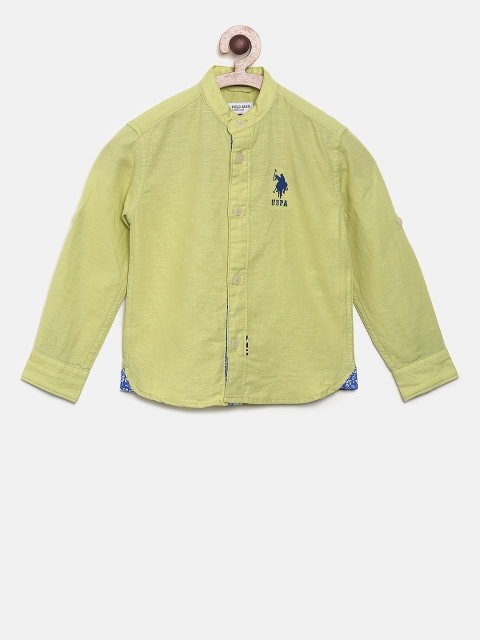 

U.S. Polo Assn. Kids Boys Yellow Regular Fit Solid Casual Shirt