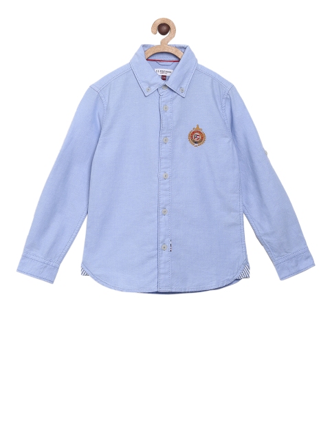 

U.S. Polo Assn. Kids Boys Blue Regular Fit Solid Casual Shirt