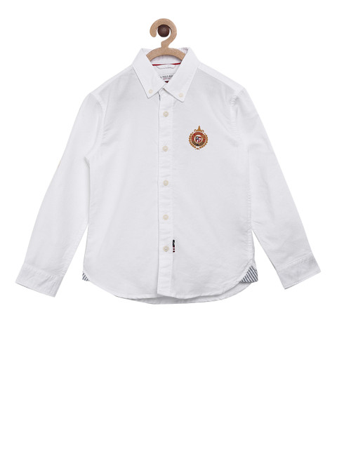 

U.S. Polo Assn. Kids Boys White Regular Fit Solid Casual Shirt
