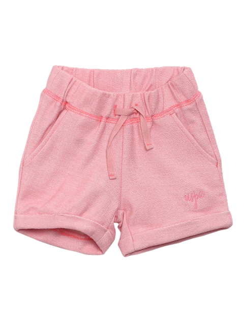 

U.S. Polo Assn. Kids Girls Pink Solid Regular Fit Regular Shorts