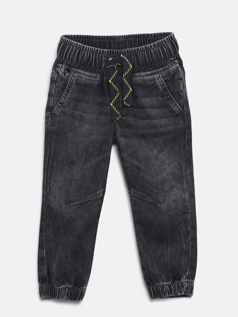 

U.S. Polo Assn. Kids Boys Charcoal Regular Fit Mid-Rise Clean Look Joggers