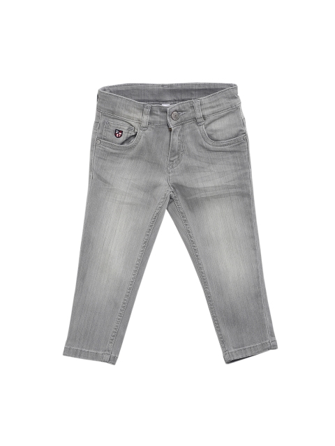 

U.S. Polo Assn. Kids Boys Grey Slim Fit Mid-Rise Clean Look Jeans
