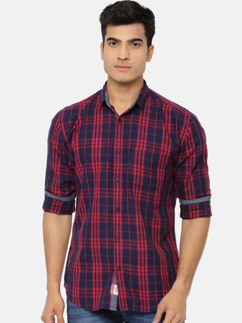 

Nature Casuals Men Red & Navy Regular Fit Checked Casual Shirt