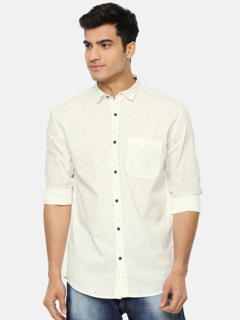 

Nature Casuals Men White Slim Fit Printed Casual Shirt