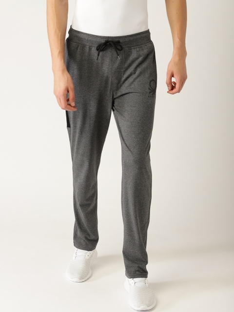 

United Colors of Benetton Men Charcoal Grey Solid Track Pants