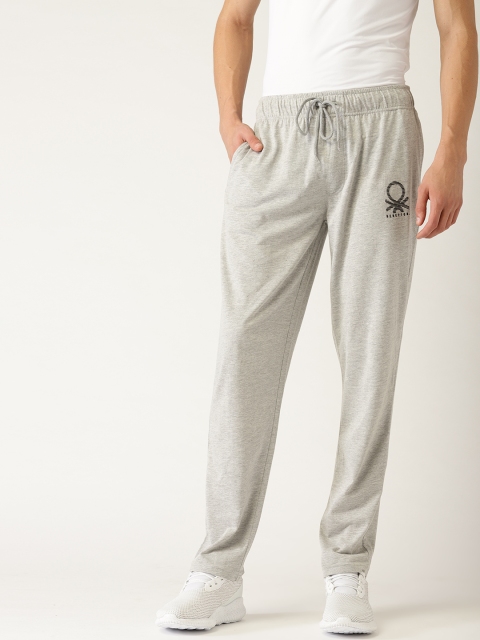 

United Colors of Benetton Men Grey Melange Solid Track Pants
