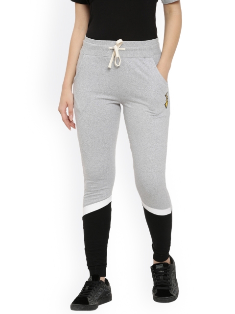 

Campus Sutra Women Grey & Black Printed Joggers